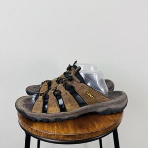 Keen Targhee III Brown Leather Slip On Sandals Men’s Size 12